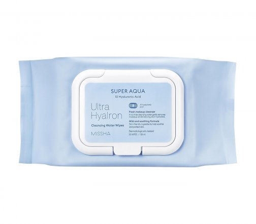 Missha Super Aqua Ultra Hyalron Салфетки влажные для умывания и снятия макияжа 30шт