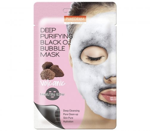 Purederm Deep Purifying Black O2 Bubble Mask Маска кислородная очищающая для лица 20гр
