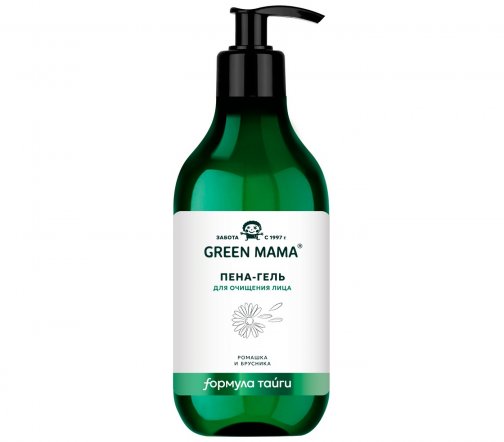 Green Mama Формула Тайги Пена-гель для очищения лица Ромашка и брусника 300мл