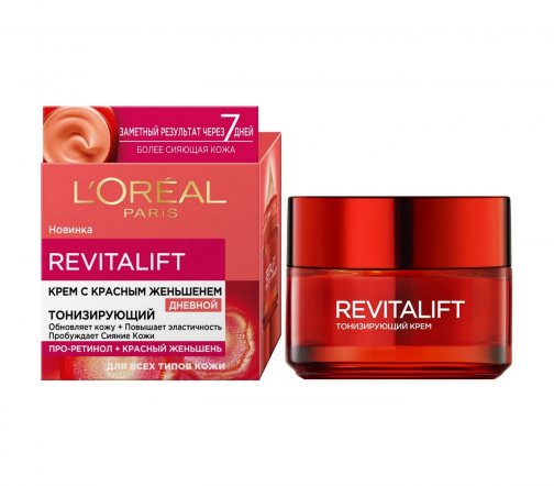 L'Oreal Paris Revitalift Крем дневной тонизирующий с красным женьшенем 50мл