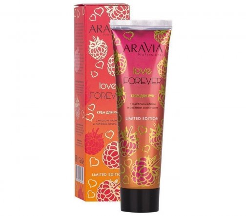 Aravia Professional Крем для рук Love Forever с маслом малины и овсяным молочком 100мл