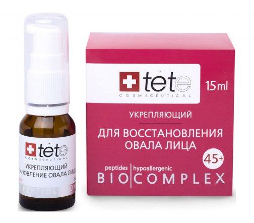 Tete Биокомплекс укрепляющий для восстановления овала лица 45+ 15мл