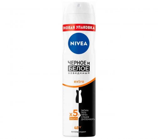 Nivea Дезодорант-антиперспирант спрей Невидимый Extra для черного и белого 150мл