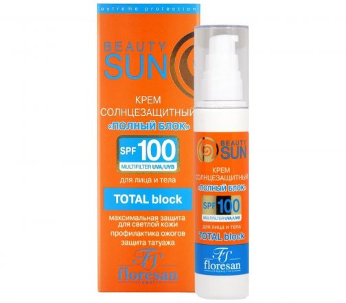 Floresan Beauty Sun Крем солнцезащитный для лица и тела Полный блок SPF100 75мл