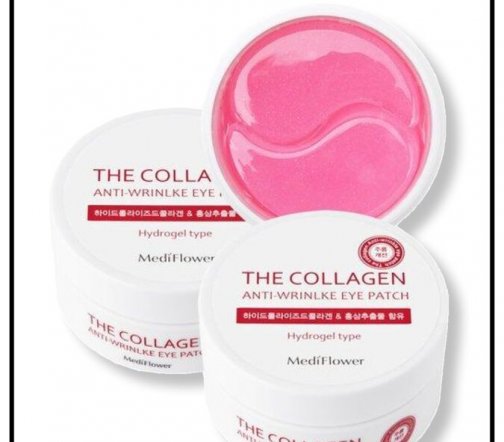 Medi Flower Anti Wrinkle The Collagen Патчи для глаз гидрогелевые против морщин с коллагеном 90 гр/6