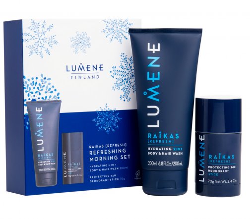 Lumene Men Raikas Набор Утренняя свежесть Шампунь-гель для душа 200мл+Дезодорант 70г