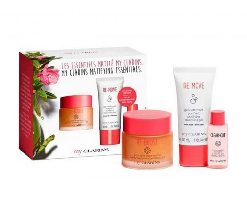 Clarins My Clarins Набор Гель очищающий 30мл+Тоник очищающий и матирующий 10мл+Гель увлажняющий 50мл
