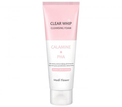 Medi Flower Clear Whip Пенка минеральная для умывания с каламином и PHA кислотами 120мл