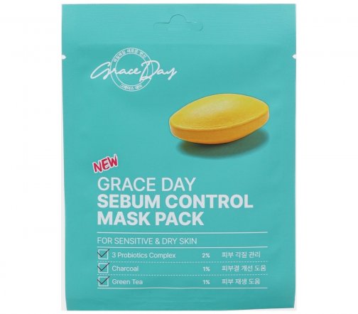 Grace Day Sebum Control Маска тканевая для жирной кожи лица 27гр