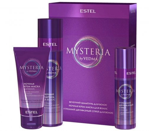 Estel Mysteria Набор Шампунь 250мл+Ночная крем-маска для волос 100мл+Спрей двухфазный 100мл