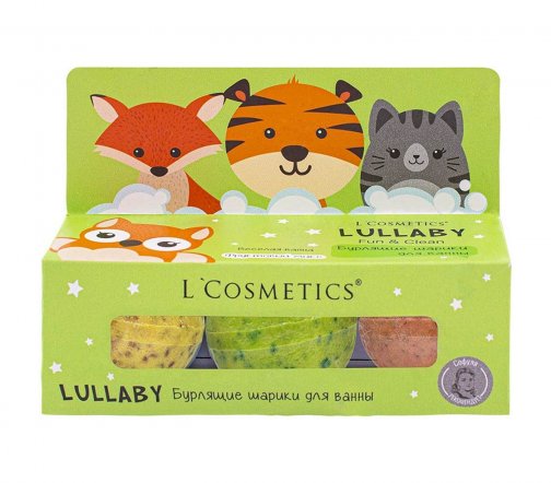 L'Cosmetics Lullaby Набор бурлящих шаров для ванны Зеленый 55гр*3шт