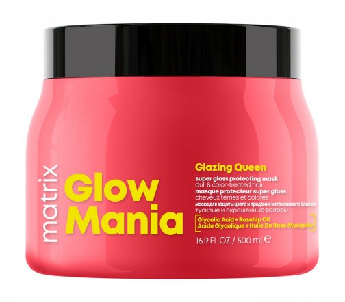 Matrix Glow Mania Маска для придания блеска и сияния окрашенным и тусклым волосам 500мл