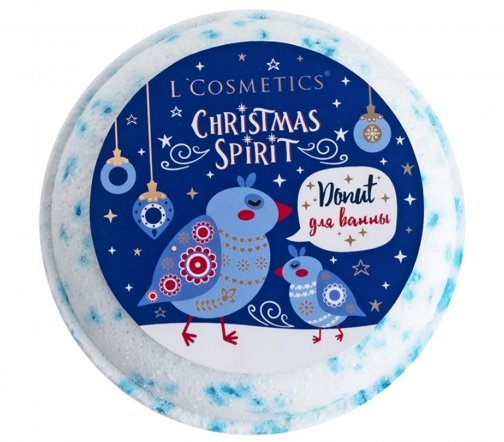L'Cosmetics Christmas Spirit Донат бурлящий для ванны Голубые кристаллы 160гр