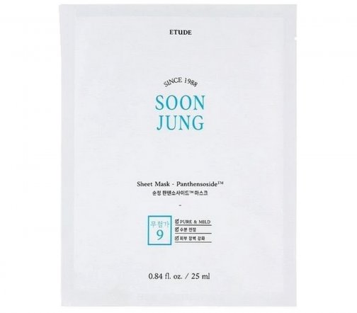 Etude Soon Jung Sheet Маска тканевая успокаивающая с пантенсосидом 25мл