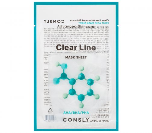 Consly Clear Line Маска тканевая выравнивающая с фруктовыми кислотами 25мл