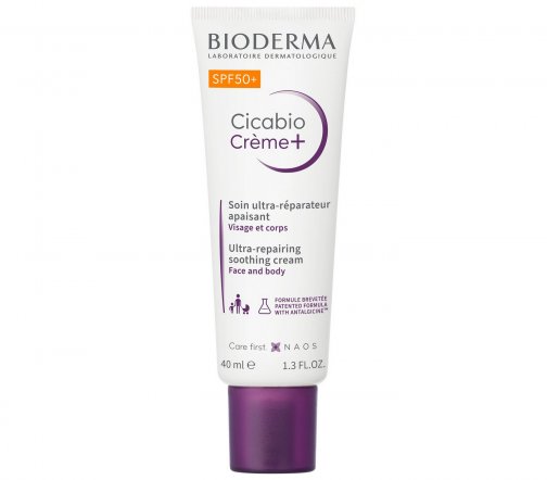 Bioderma Cicabio Creme+(Цикабио Крем Плюс) Крем восстанавливающий и успокаивающий SPF50+ 40мл