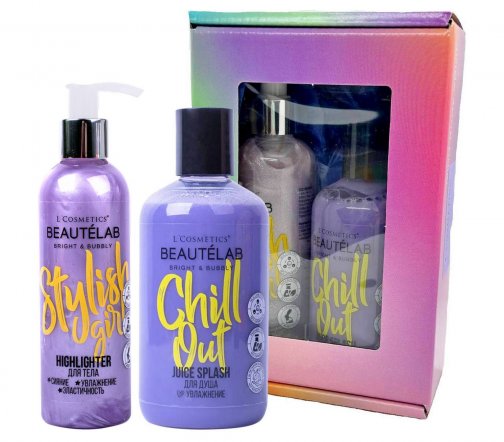 L'Cosmetics Набор Bubble Gum Гель для душа Chill Out 250мл+Коктейль-хайлайтер для тела Stylish girl