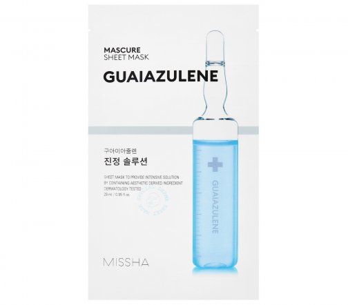 Missha Mascure Маска тканевая успокаивающая для чувствительной кожи лица Guaiazulene 28мл