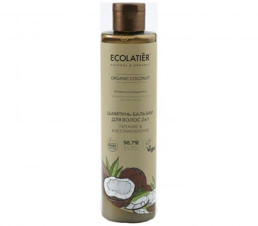 Ecolatier Organic Coconut Шампунь-бальзам 2в1 Питание и восстановление 350мл