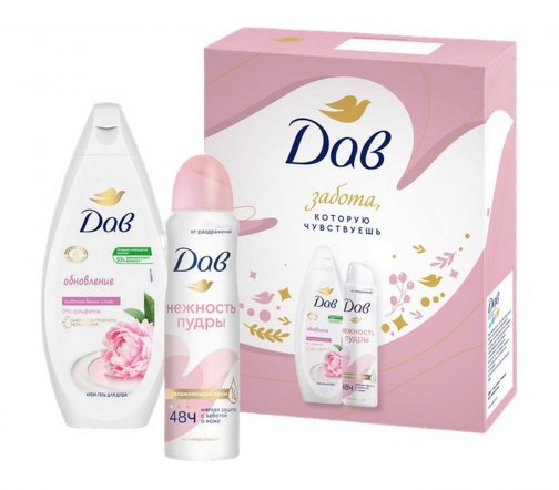 Dove Набор Крем-гель для душа Обновление 250мл+Дезодорант-спрей 150мл