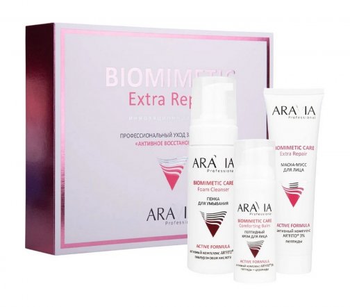 Aravia Laboratories Набор Biomimetic Пенка для умывания 160мл+Крем для лица 50мл+Маска-мусс для лица
