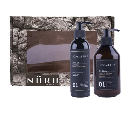 L'Cosmetics Men Набор Nord Унисекс Лосьон для лица 200мл+Oil-гель для душа 250мл