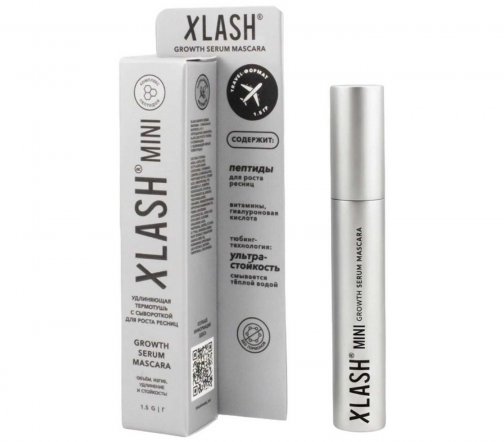 Xlash Mini Термотушь удлиняющая с сывороткой для роста ресниц Growth Serum Mascara 1.5гр