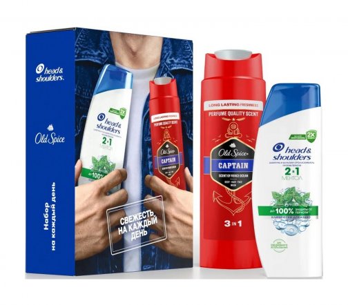 Head&Shoulders Набор Шампунь и бальзам 2в1 200мл+Old Spice Гель для душа и шампунь Captain 250мл