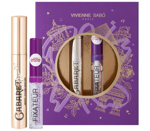 Vivienne Sabo Набор Тушь Cabaret Premiere 01 Черный +Гель для бровей Fixateur Lamination Effect