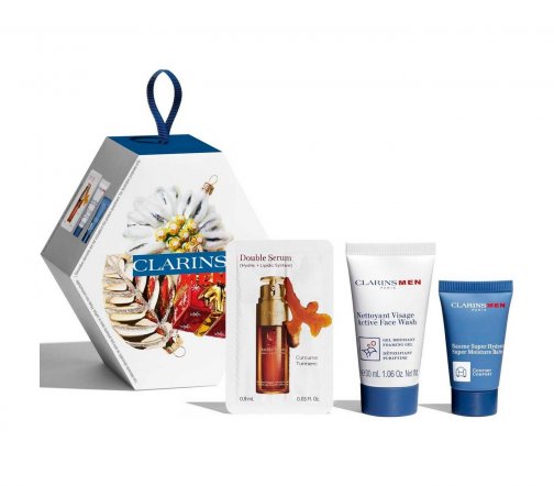 Clarins Men Набор Сыворотка 0.9мл+Гель для умывания 30мл+Бальзам для лица 12мл
