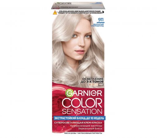 Garnier Color Sensation Роскошь цвета Крем-краска для волос 911 Дымчатый ультраблонд