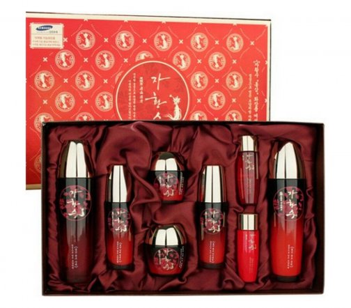 JaHwangSu Premium Red Ginseng Набор Тонер+Эмульсия+Сыворотка для век+Крем для век+Эссенция+Крем