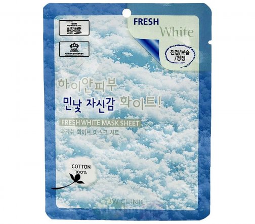 3W Clinic Fresh Маска тканевая для лица White 23мл