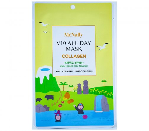 McNally Mask V10 All Day Маска тканевая для лица с коллагеном 25мл