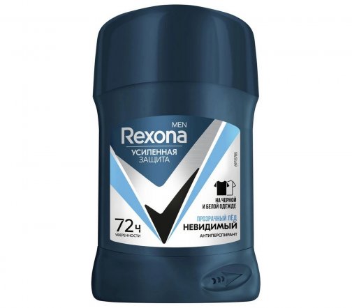 Rexona Men Усиленная защита Дезодорант-антиперспирант стик Прозрачный лед 50мл