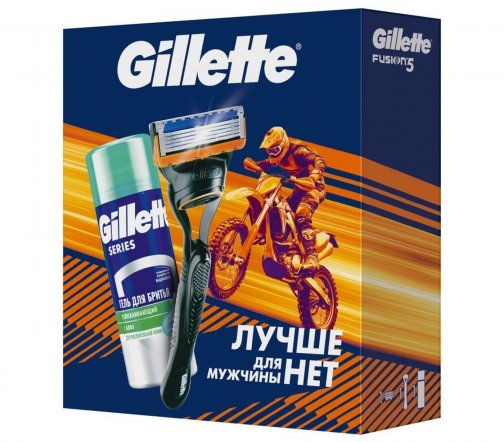 Gillette Men Набор Fusion5 Станок с 1 сменной кассетой+Гель для бритья Алоэ 75мл