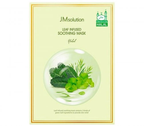 JMSolution Halal Infused Маска тканевая успокаивающая для лица на основе листьев 30мл