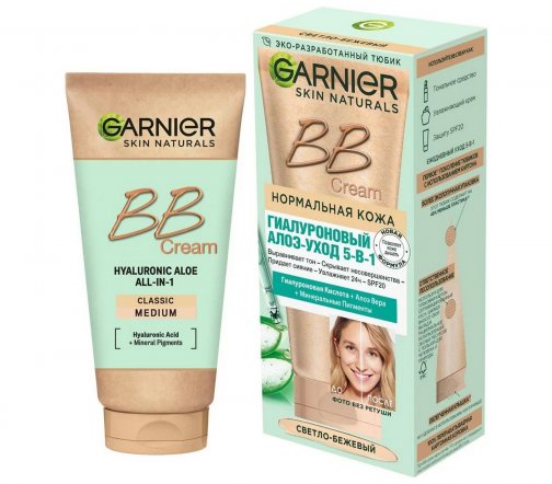Garnier Skin Naturals Крем-ВВ Гиалуроновый алоэ-уход 5в1 Нормальная кожа