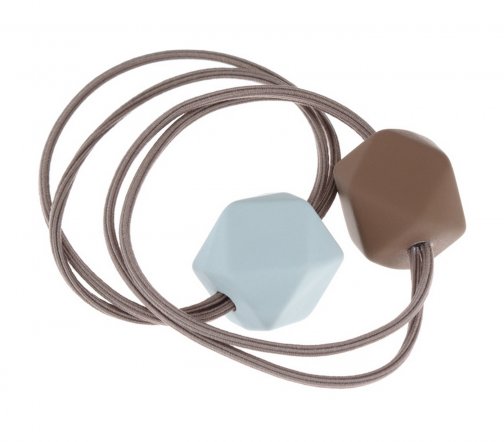 Dewal Beauty Резинки для волос Цветные кубики крупные 2шт Голубой и коричневый DBR3836-1