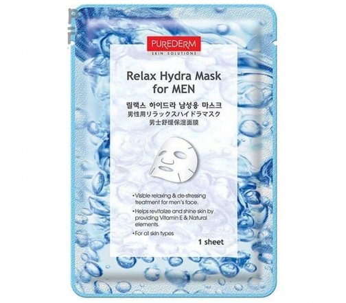 Purederm Relax Hydra Mask For Men Маска тканевая увлажняющая для мужчин 18мл