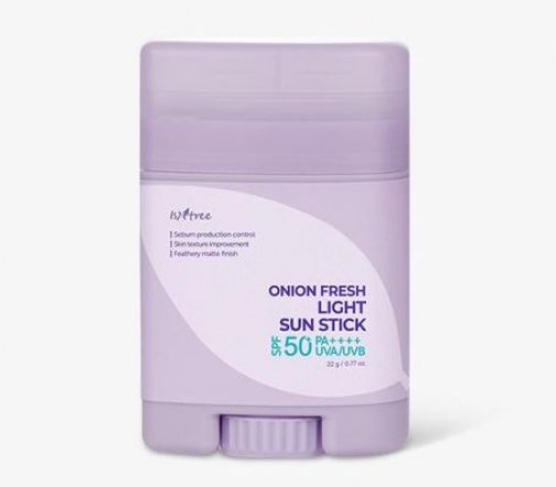 Isntree Onion Fresh Light Sun Stick SPF50+ PA++++ 22g,Стик солнцезащитный для проблемной кожи