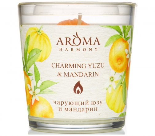 Aroma Harmony Свеча ароматическая в стакане Юзу и мандарин 160гр