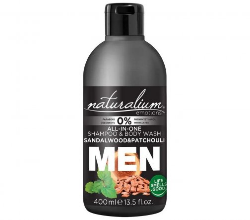 Naturalium Emotions Men Шампунь для волос и гель для душа Сандаловое дерево и Пачули 400мл