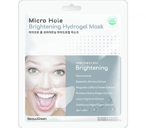 BeauuGreen Mask Hydrogel Micro Hole Brightening Маска гидрогелевая для лица осветляющая