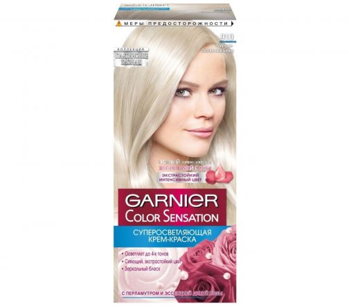 Garnier Color Sensation Роскошь цвета Краска для волос 910 Пепельно-платиновый блонд