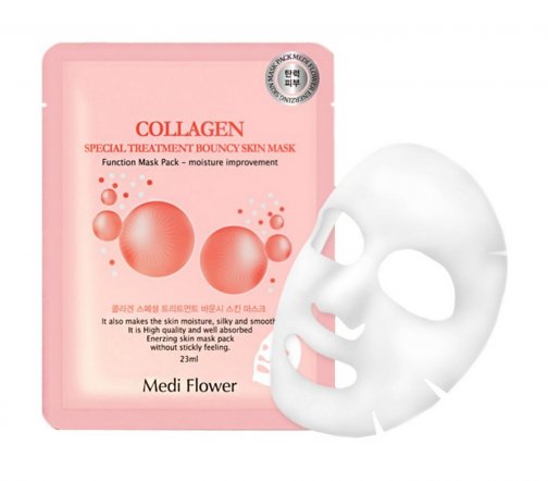 Medi Flower Collagen Маска тканевая увлажняющая для лица с коллагеном 23мл