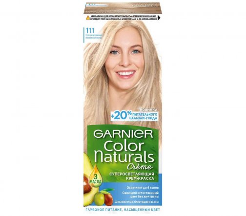 Garnier Color Naturals Крем-краска для волос 111 Суперосветляющий платиновый блонд