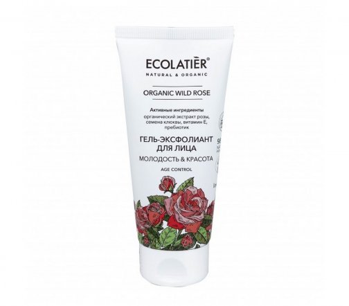 Ecolatier Organic Wild Rose Гель-эксфолиант для лица Молодость и красота 100мл