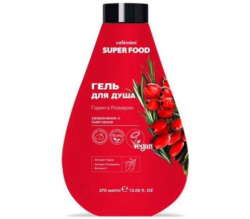 Cafe Mimi Super Food Гель для душа Годжи и Розмарин 370мл