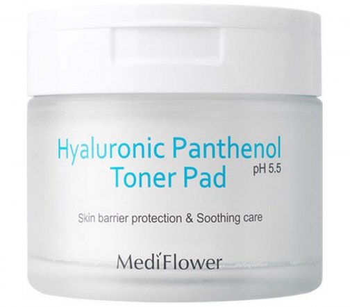 Medi Flower Hyaluronic Panthenol Тонер пэды для лица с гиалуроновой кислотой и пантенолом 60шт